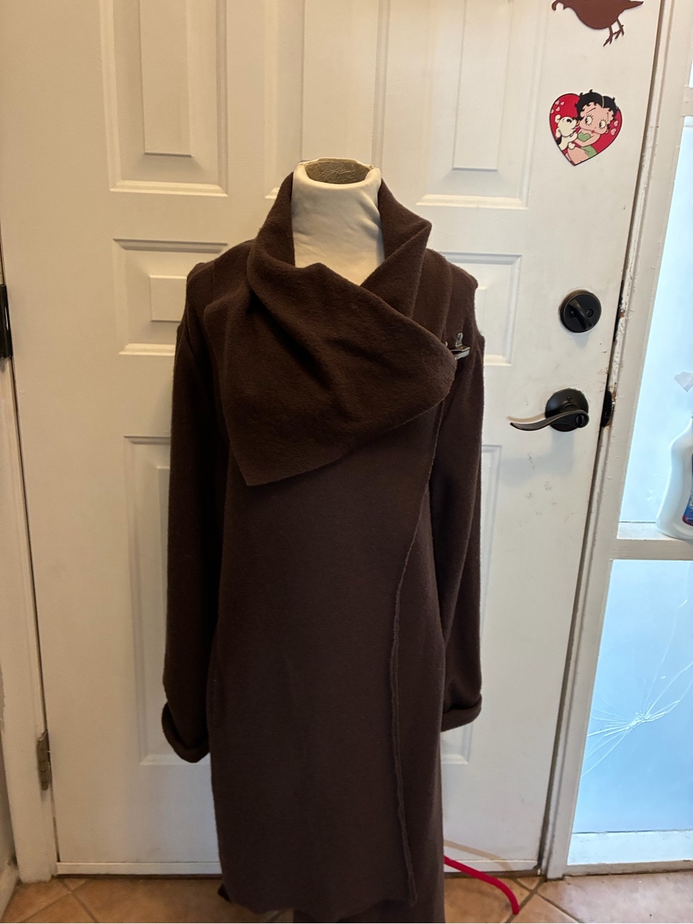 Garnet Hill Chocolate Brown Long Coat